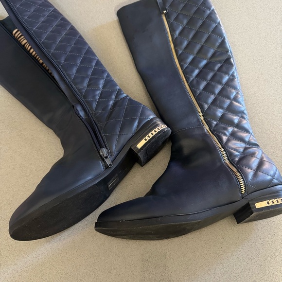 Navy Blue Knee-High Boots - Picture 8 of 11